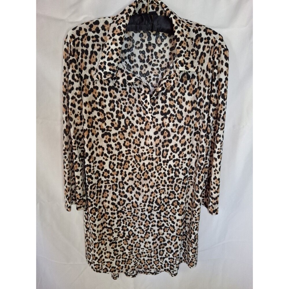 ATTITUDES BY RENEE Women's Animal Print Beige Midi Dress Size M (1457) - Picture 4 of 12